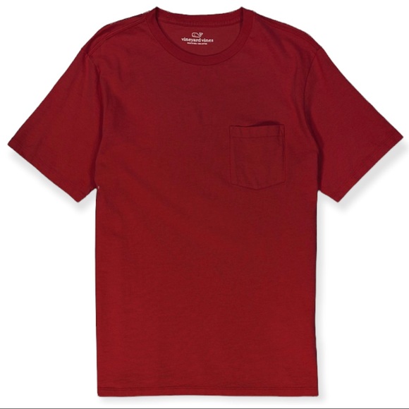 VINEYARD VINES Mens College T-Shirt Chest Pocket Crewneck Short Sleeve Tee